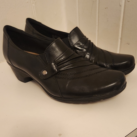 ♥️NICE Earth Origins Leather  Rochester Black Slip On Mules Sz 12 - Picture 1 of 10